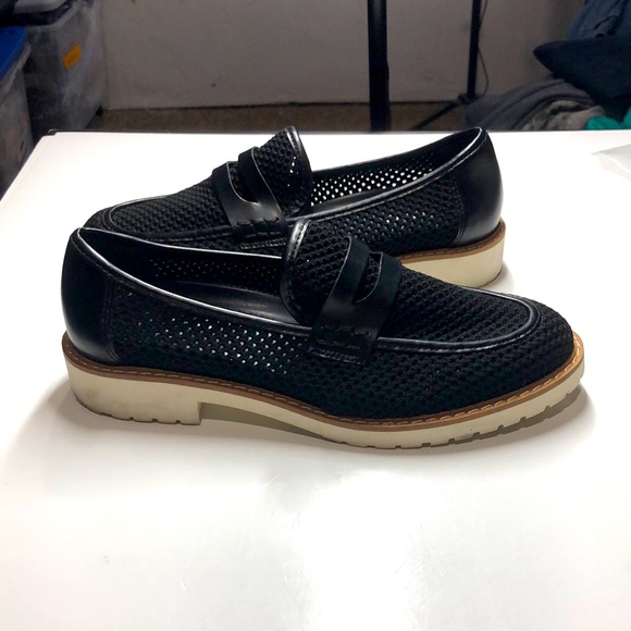 Franco Sarto Shoes - Franco Sarto black mesh penny loafers size 8